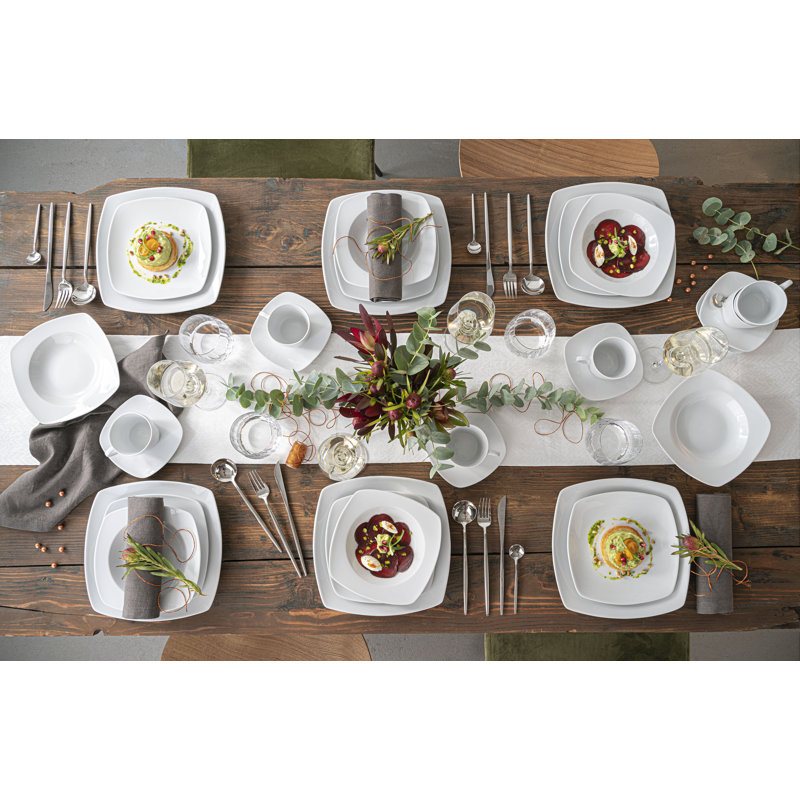 Brandermill 18 Piece Bone China Dinnerware Set, Service for 6