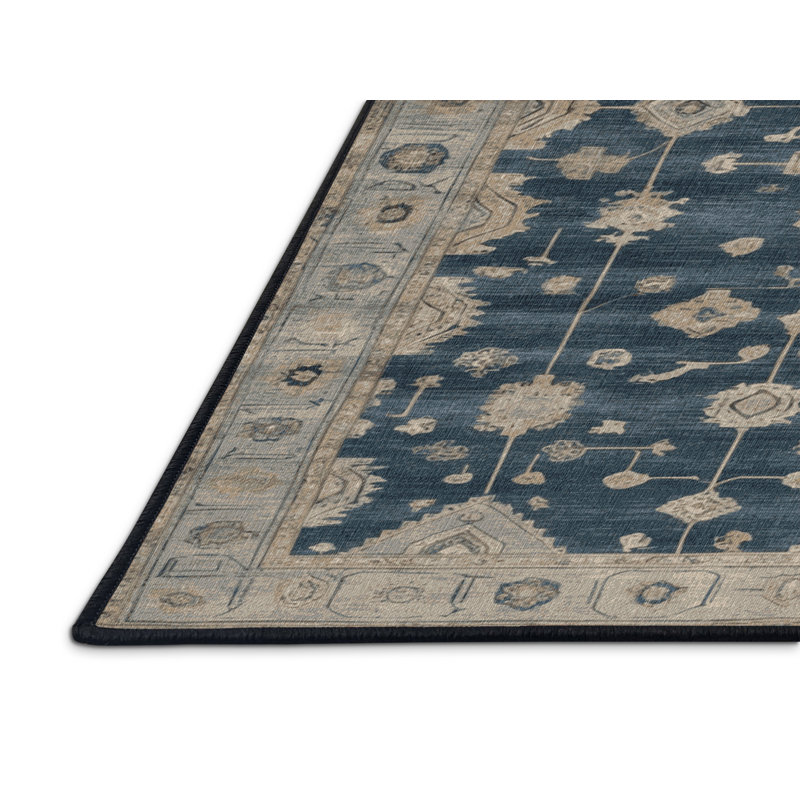 Machine Washable Overdyed Gray Area Rug, Round 7'