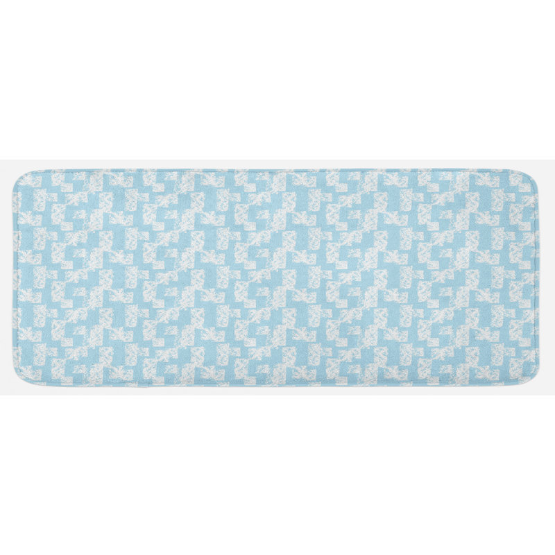 Tapis de cuisine au design minimaliste bleu et blanc pour bébé wall with coups brosse modern art inspired