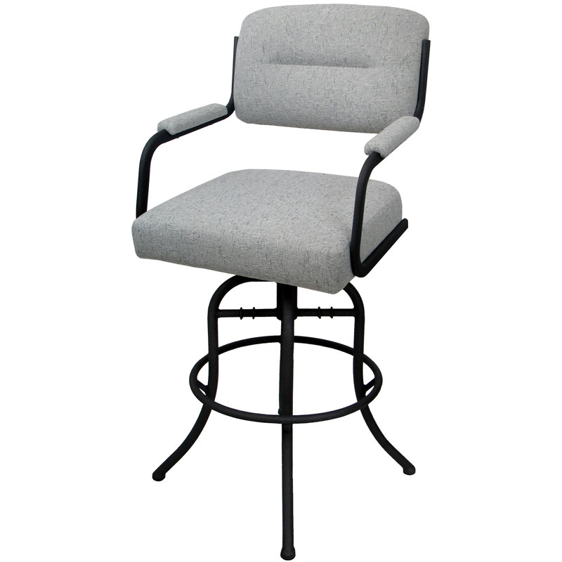 Tabouret de bar pivotant 30 po Jomiah, Noir, Crème