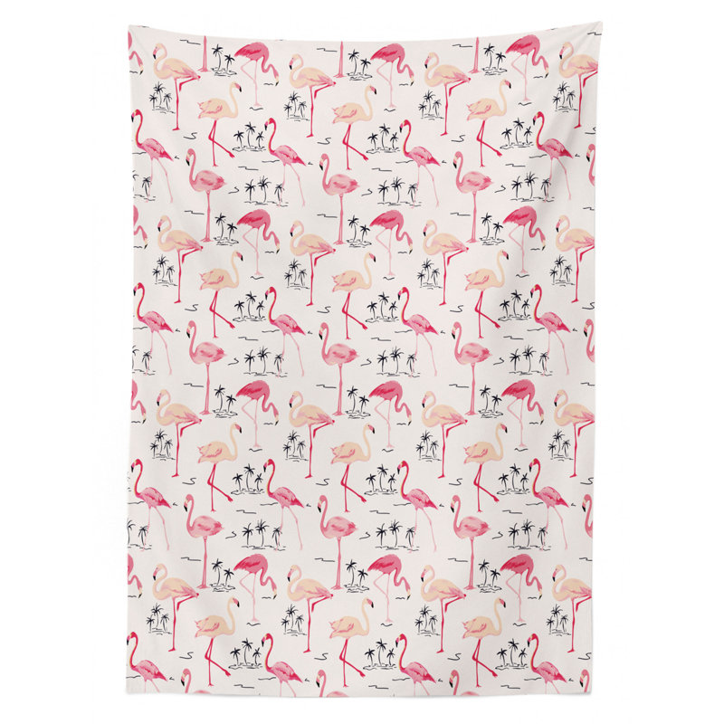 Flamingo Geometric Tablecloth, 70" L x 52" W