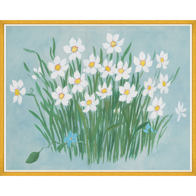 Camellia Print by Paule Marrot, Gold Framed, 43" H x 54" W x 1.25" D