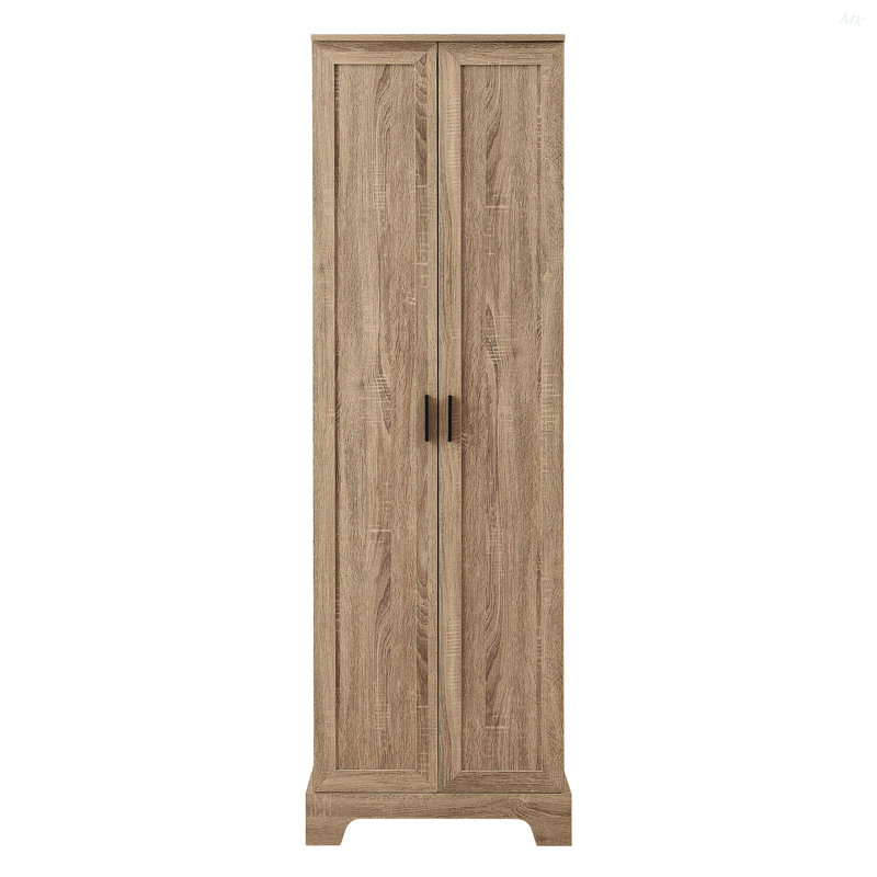 Storage Cabinet With Two Doors For Bathroom, Office, Adjustable Shelf, MDF Board, 71.26" H x 23.36" W x 16.81" D, Brown