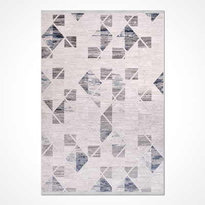 Modern/Abstract Beige Machine Washable Non-Slip Area Rug