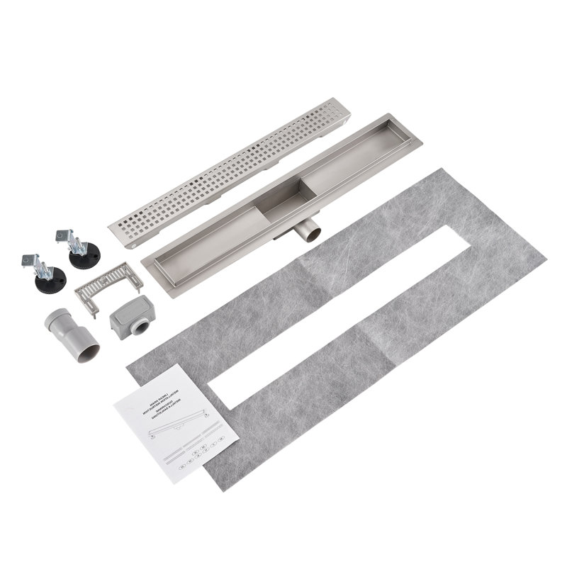 Linear Shower Mallon Stainless Steel Bathroom Wetroom Channel Waste Trap 50-90Cm