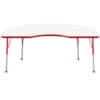 Half Moon Dry-Erase Activity Table with Adjustable Legs - White/Black