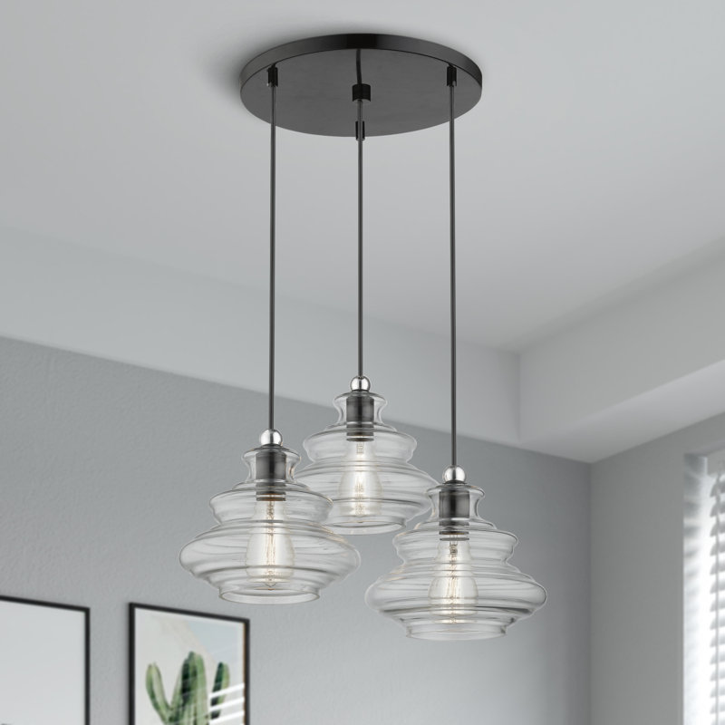 Veston 3 - Light Dimmable Chandelier, Shiny Black