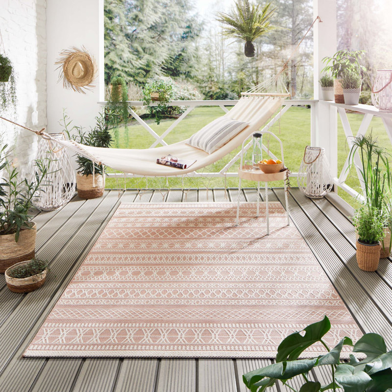 Kocher Striped Flatweave Indoor / Outdoor Area Rug, Rectangle 160 x 230cm
