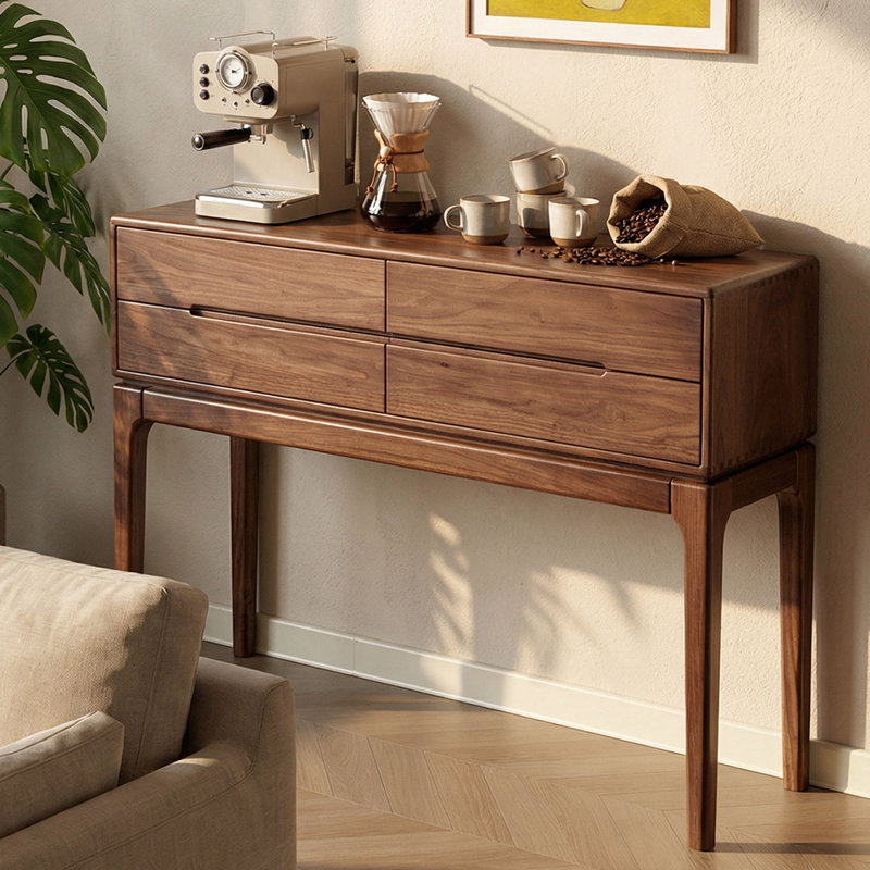 Console de style champêtre chinois, H 35,4 po x l 47,2 po x P 13,8 po