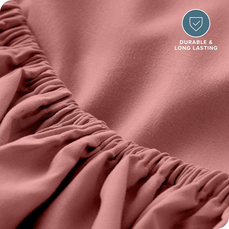 Ensemble de draps 100% coton Toccoleggero, Pink, Queen Sheet Set with 4 Pillowcases