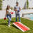 GoSports 4 x 2 ft Wood Design Cornhole Game Set - Backyard Lawn Toss Game Set