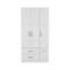 Armoire armoire 71 po, 4 portes, tringle, 3 armoires, 6 tablettes, blanc
