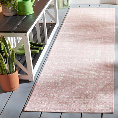 Winifred Abstract Pink/Ivory Indoor/Outdoor Area Rug