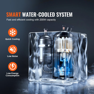 Refroidisseur d'eau industriel, KH-6000, système de refroidissement industriel 200W avec compresseur Capacité du réservoir d'eau de 12 L Débit maximum de 7,8 L / min
