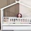 Lit simple en bois avec lit gigogne simple, blanc, lit