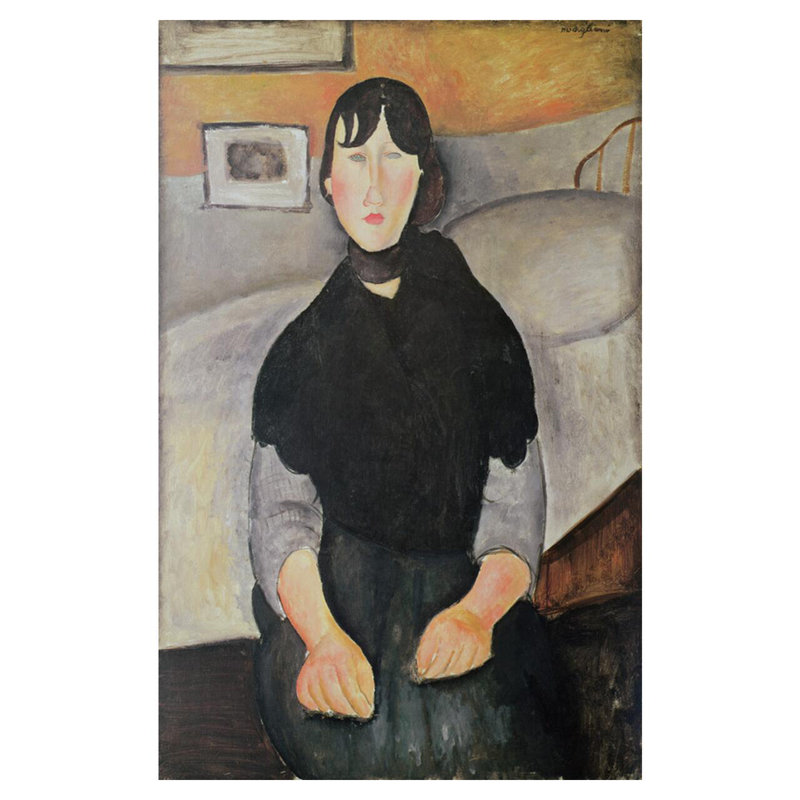 «Young Woman of the People» par Amedeo Modigliani - Estampe numérique, H 40 po x l 32 po