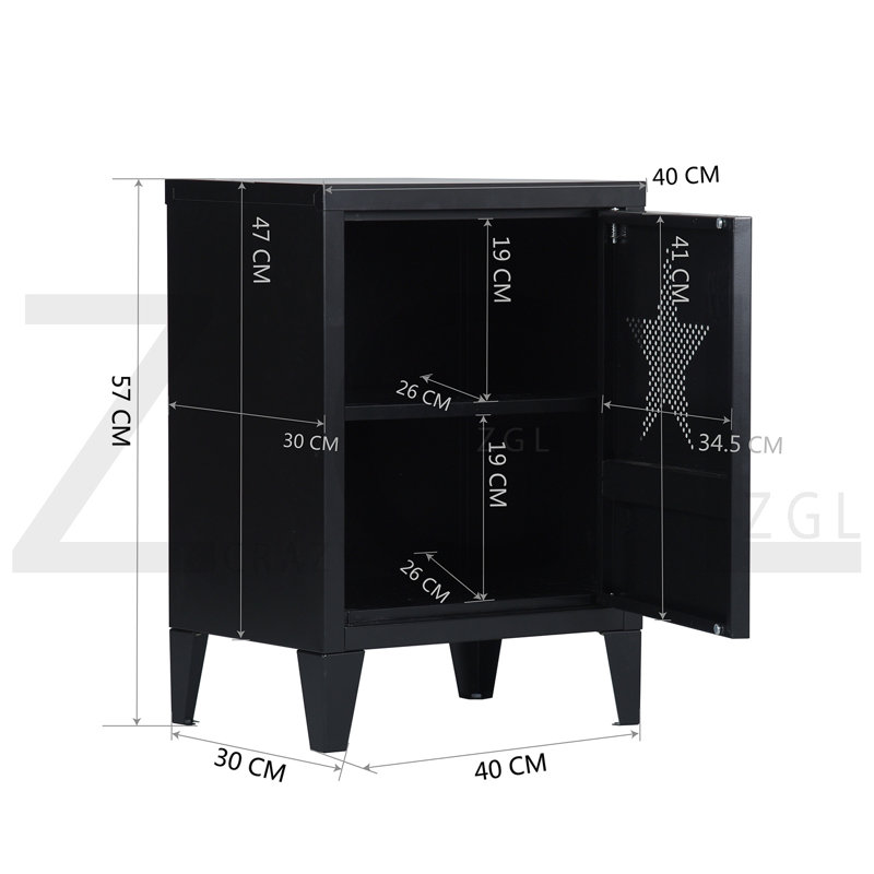 Toader 1 - Door Iron Accent Cabinet