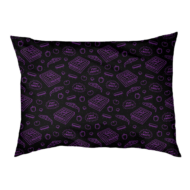 Coussin extérieur pizza Campion, Moyen (L 29,5 po x P19,5 po x H 9,5 po), Noir / Mauve