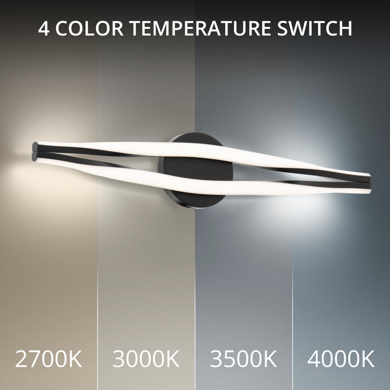 Jagger LED Bath Vanity & Wall Light, Black, 3000K