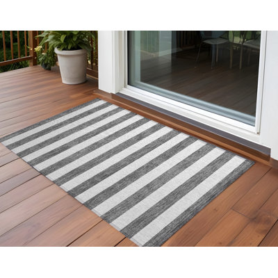 Tapis extérieur gris anthracite lavable antidérapant 2 pi x 3 pi