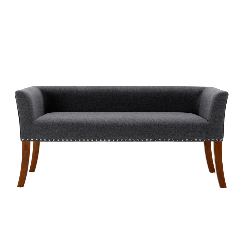 Amaiya Upholstered Bench, Dark Grey