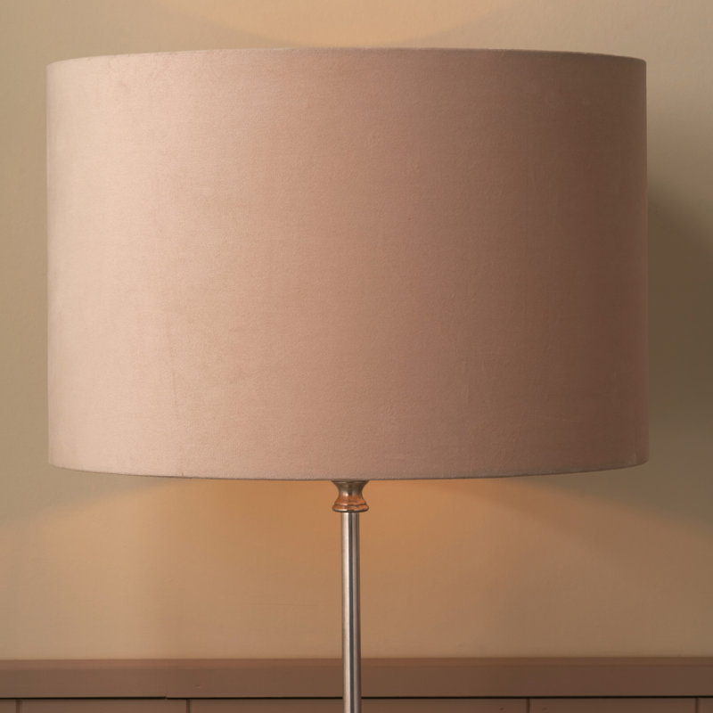 Rene Drum Velvet Lamp Shade ( Uno ), 23cm H x 35cm W x 35cm D, Cream