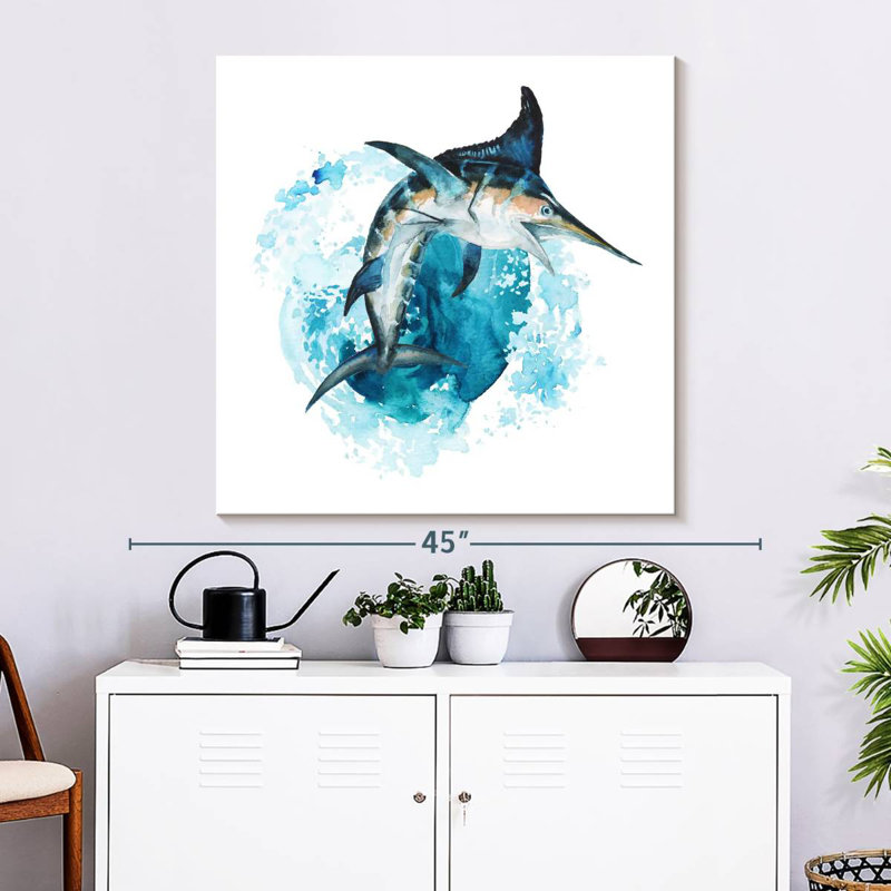 Brampt Blue Marlin Splash, 33" H x 33" W