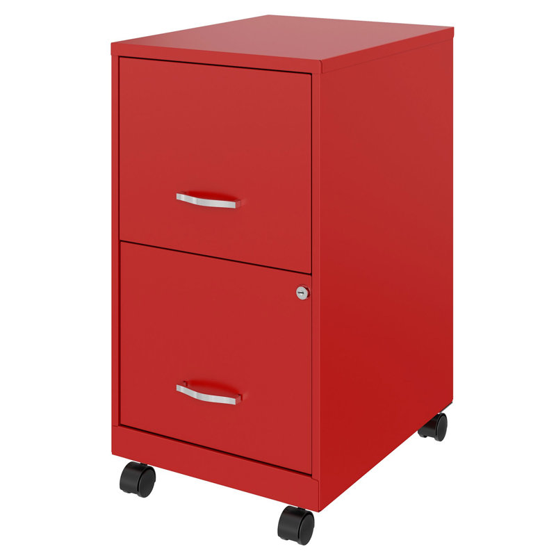 Krahn 14.25'' Wide 2 -Drawer Mobile Steel File Cabinet, Lava Red