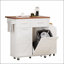 Îlot de cuisine Farmhouse avec abattant et supports amovibles, deux tiroirs, chariot à roulettes, idéal pour le rangement de la maison et de la cuisine-591249270
