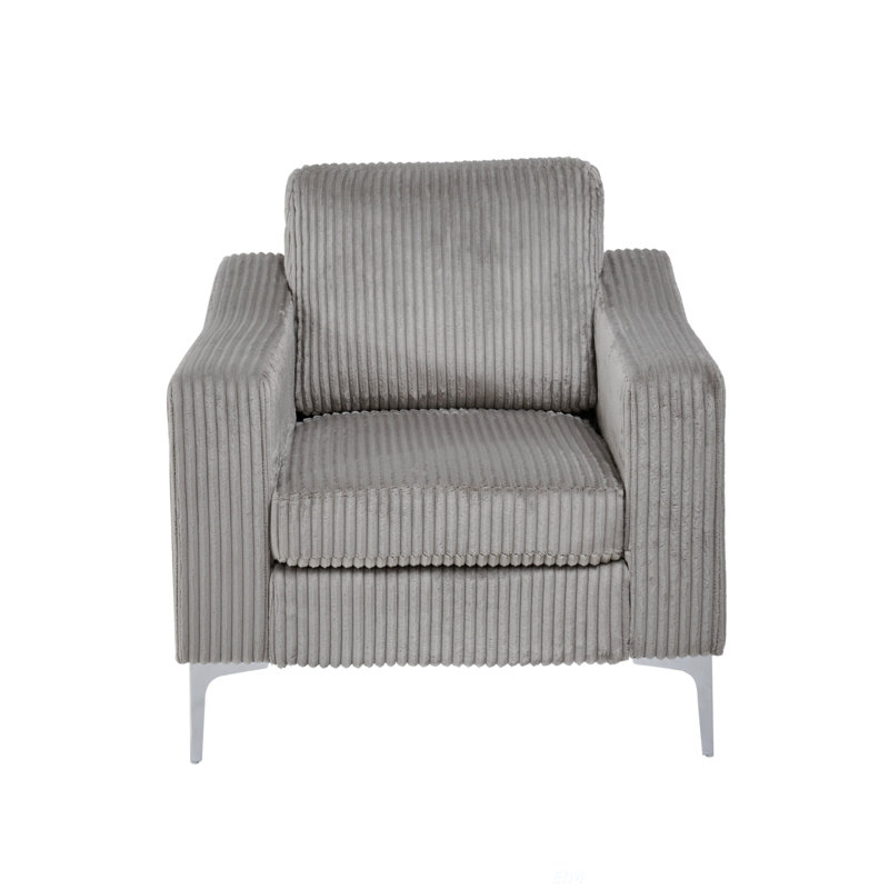 Canapé modulaire convertible en velours côtelé avec assemblage facile, gris, parfait pour les espaces de vie modernes et flexibles