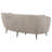 Beige Upholstered Curved Loveseat