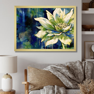 " Green Blue Lotus Reflections "