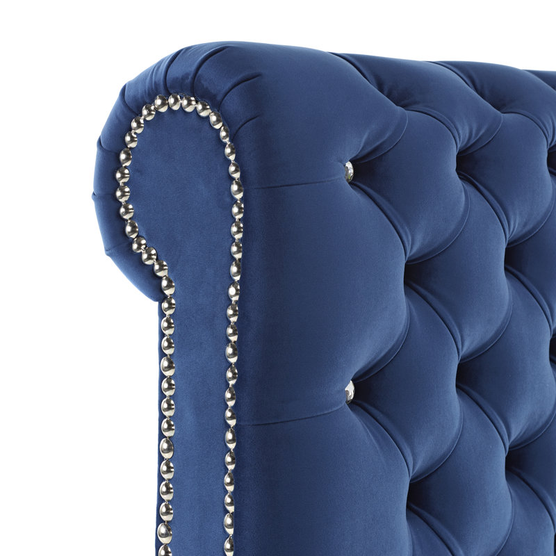 Joel Upholstered Bed, King (5'), Plush Marine