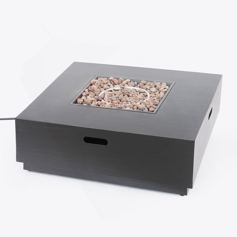 WELLINGTON 40” SQUARE FIRE PIT-50, Brown;Gold