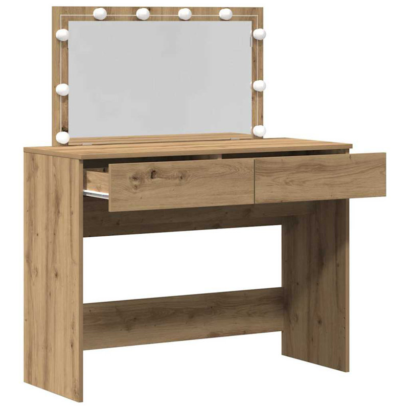Dressing Table with Mirror, Oak