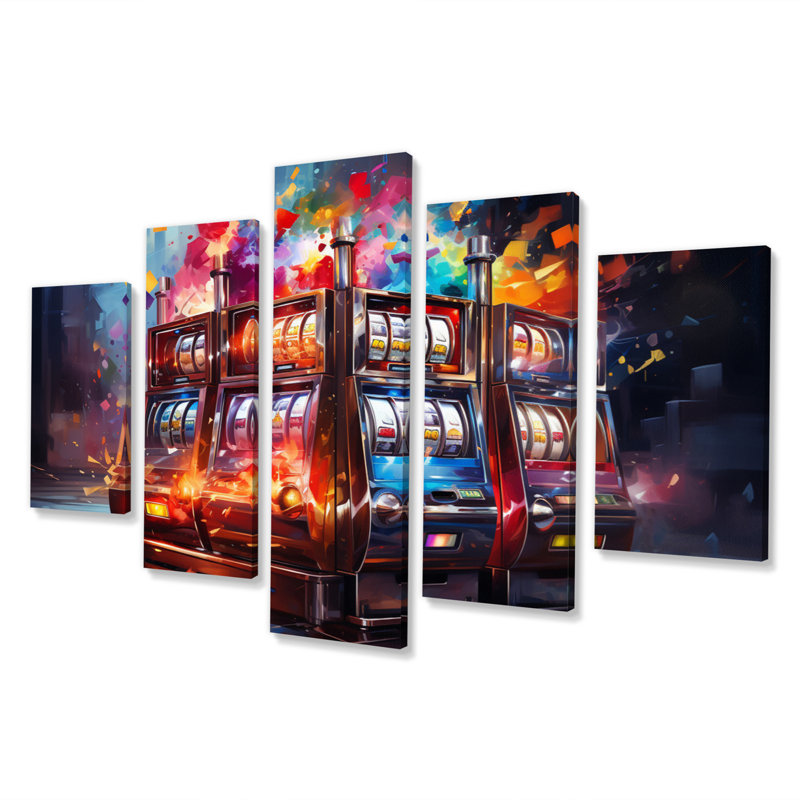 Jennie - casino et jeux sur toile, art mural - 5 panneaux