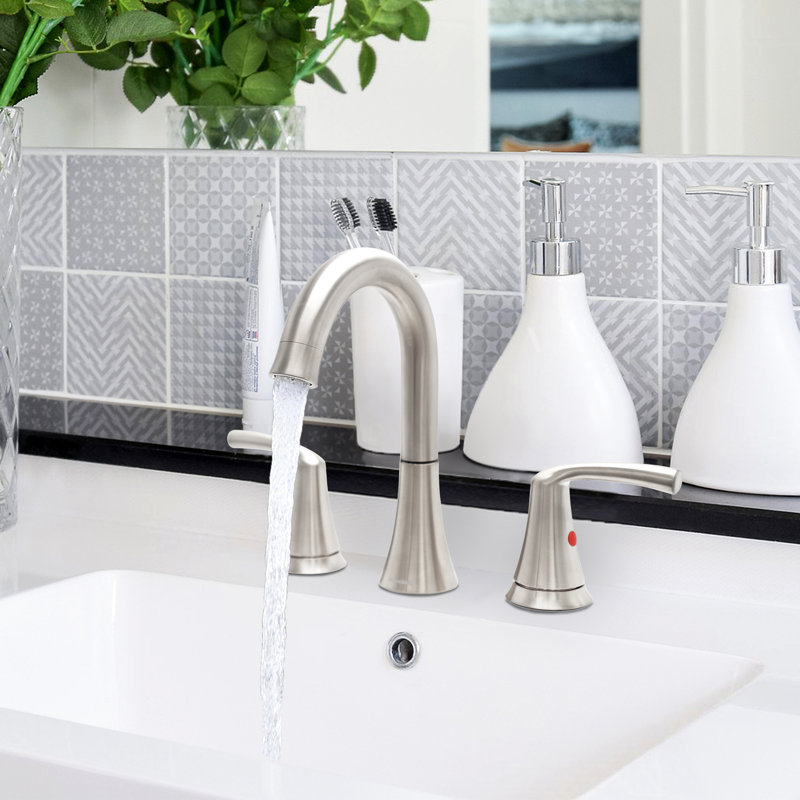 Widespread 2-handle Bathroom Faucet with Drain Assembly, Chrome