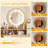 Makeup Vanity Desk With 3 Adjustable Lighted Mirror With Solid Wood Table Feet , Dressing Table Set With 4 Drawers And 3 Open Shelves  For Small Space Bedroom