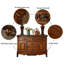 Buffet 47,24 "en bois d'hévéa massif brun avec 2 portes et 4 tiroirs-526065780