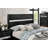 Queen Size Black Color Panel Headboard with Drawers - No Box Spring Needed, Sturdy Bed Frame-39197202-39197200