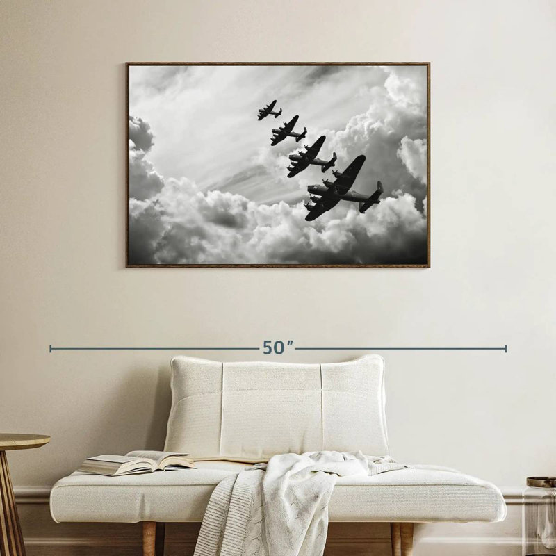 Avions de guerre de la Seconde Guerre mondiale, 40 po x 27 po, Cadre flottant noyer