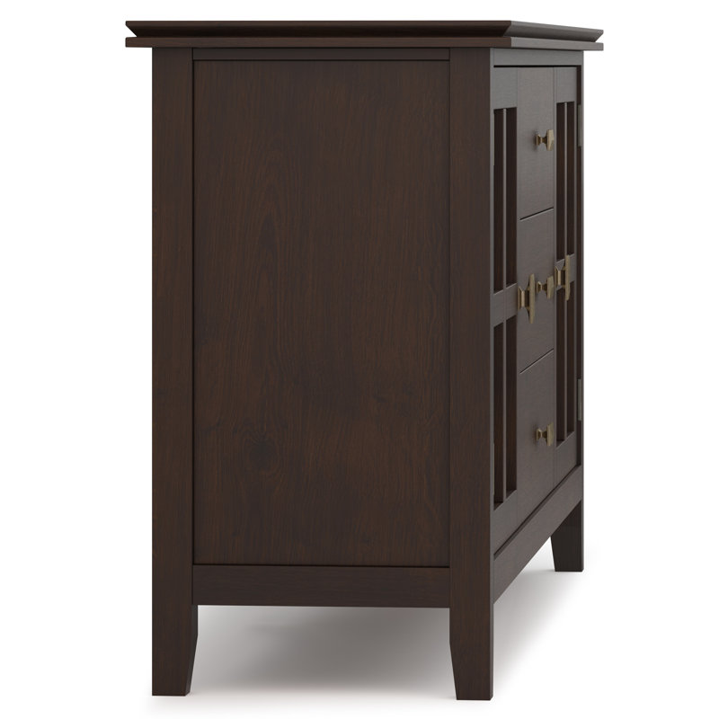 Artisan Dark Chestnut Brown Solid Wood Sideboard Buffet