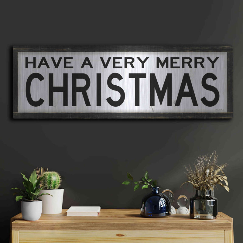 «Have a Very Merry Christmas» par Cindy Jacobs, art mural en métal, H 12 po x l 36 po