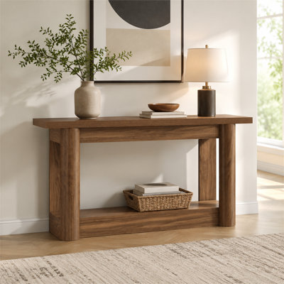 2-Tier Farmhouse Console Table, Entryway Sofa Table for Living Room