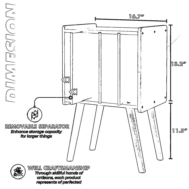 Support pour tourne-disque en bois massif avec armoires de rangement, pouvant contenir jusqu'à 100 disques vinyles, table de rangement polyvalente avec support en métal et cloison amovible, design moderne Mid-Century