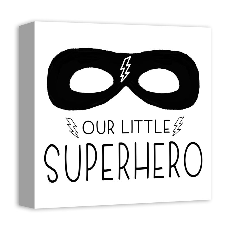 « notre little superhero », art encadré Mancini, Toile tendue, H 12 po x l 12 po x P 1,25 po