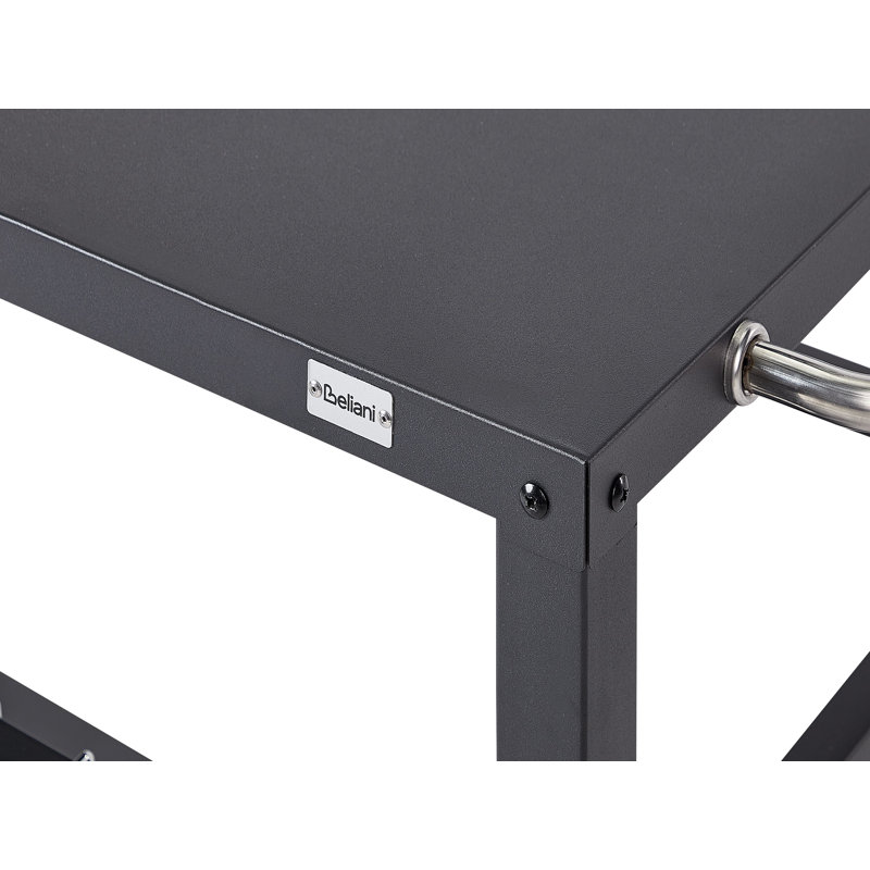STALETTI Beliani Bar Cart with Steel Frame and Powder Coated Steel Outer Material, Black