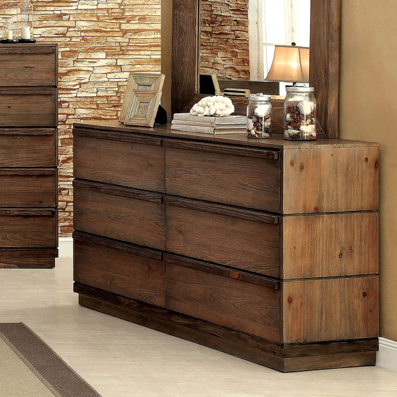 Commode double 6 tiroirs avec miroir Aniq