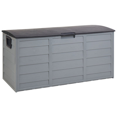 Dakota Fields Callandra 110cm W 64.74L Water Resistant Polipropylene Deck Box with Wheels in Grey