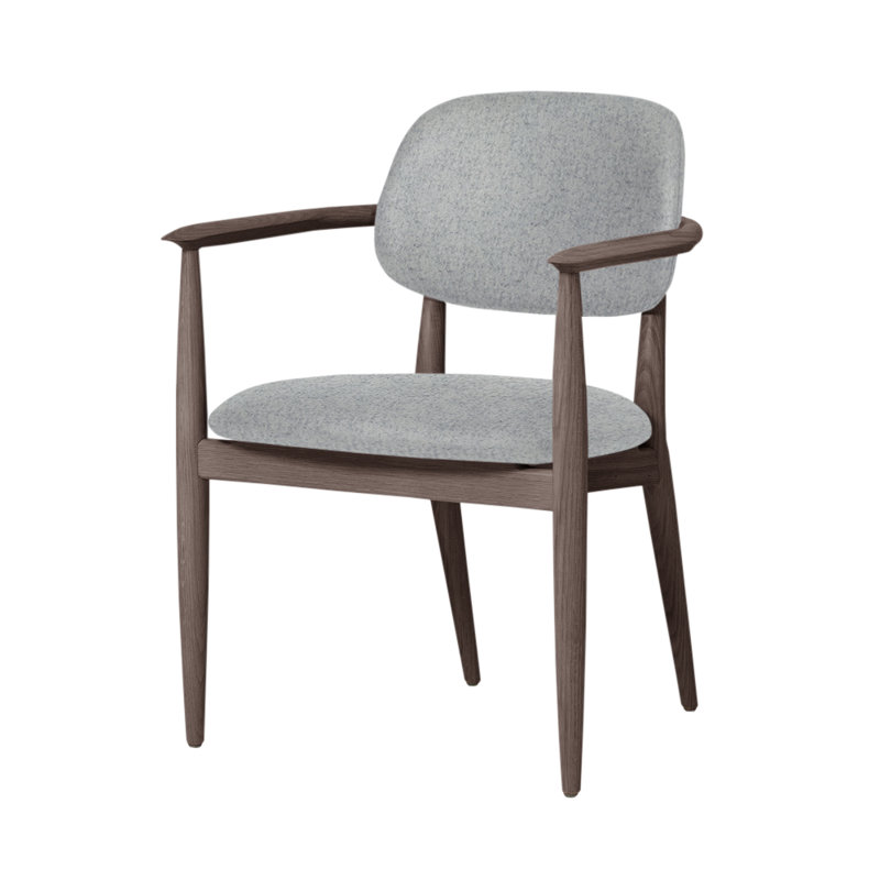 Chaise Slow de Space Copenhagen, Noyer à finition savonnée, Mélange Divina 120
